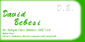 david bebesi business card